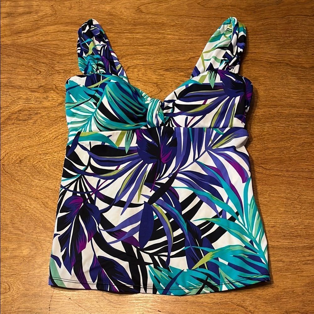 Slimshaper Blue and Purple Bustier Tank Swim Top